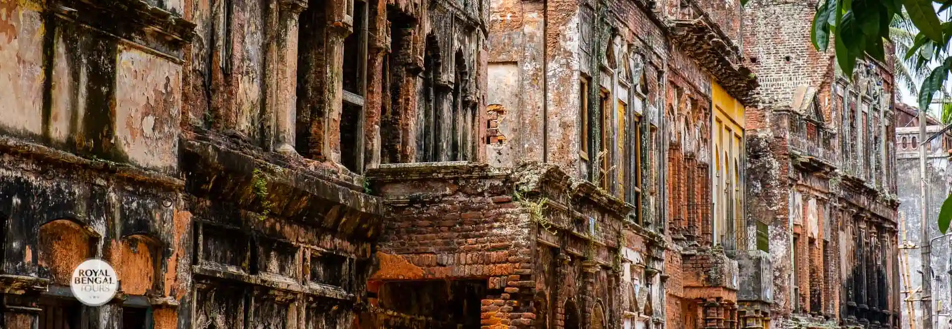 picturesque stucco-decorated array of ruined houses of Panam Nagar