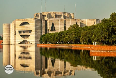 Bangladesh Parliament Building at golden hour, Dhaka, Bangladesh