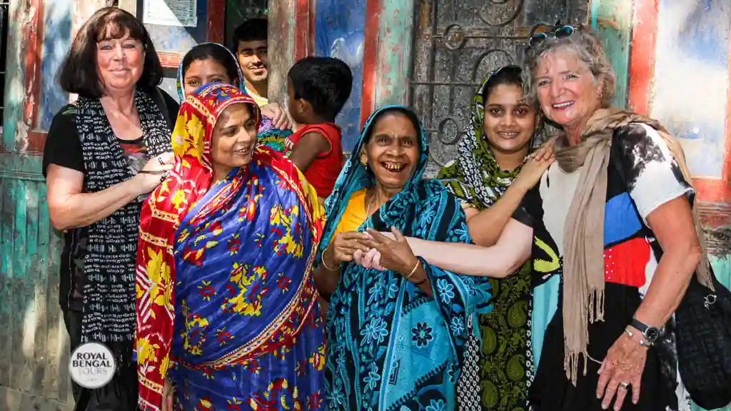 Meeting the local people in Barishal during the backwater trip