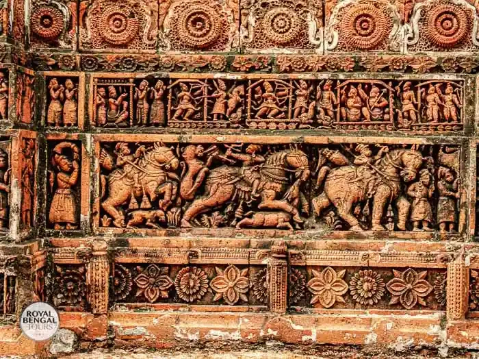 Terracotta facade detail, Kantaji Temple, Hindu pilgrimage site, Bangladesh