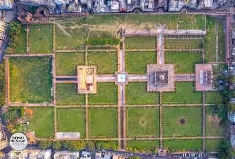 Beautiful aerial view of Lalbagh fort in Old Dhaka