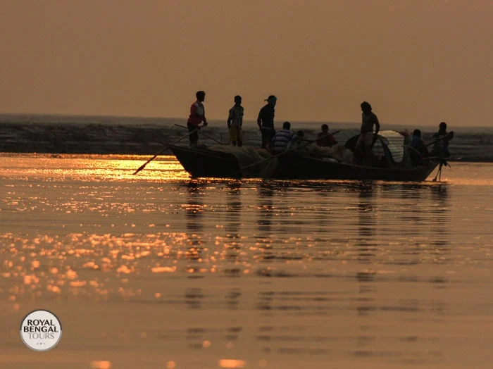 Fishermen on ganges river in Bangladesh