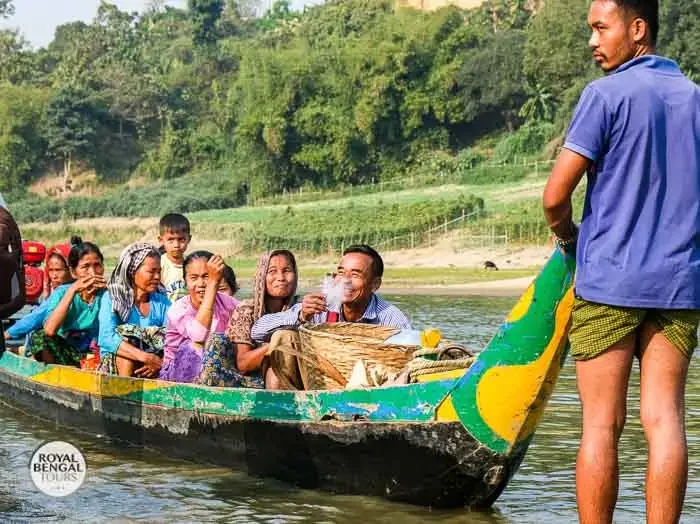country boat is a public transportation on shangu river for many tribal people